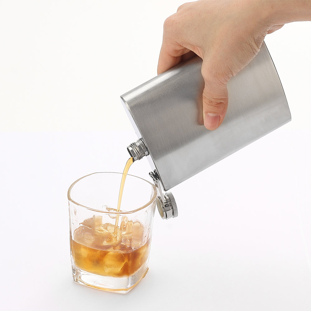 Hip Flask for Liquor with Funnel – 6 oz, 8 oz & 12 oz Stainless Steel Flask in Silver, Pink, Black & Lavender