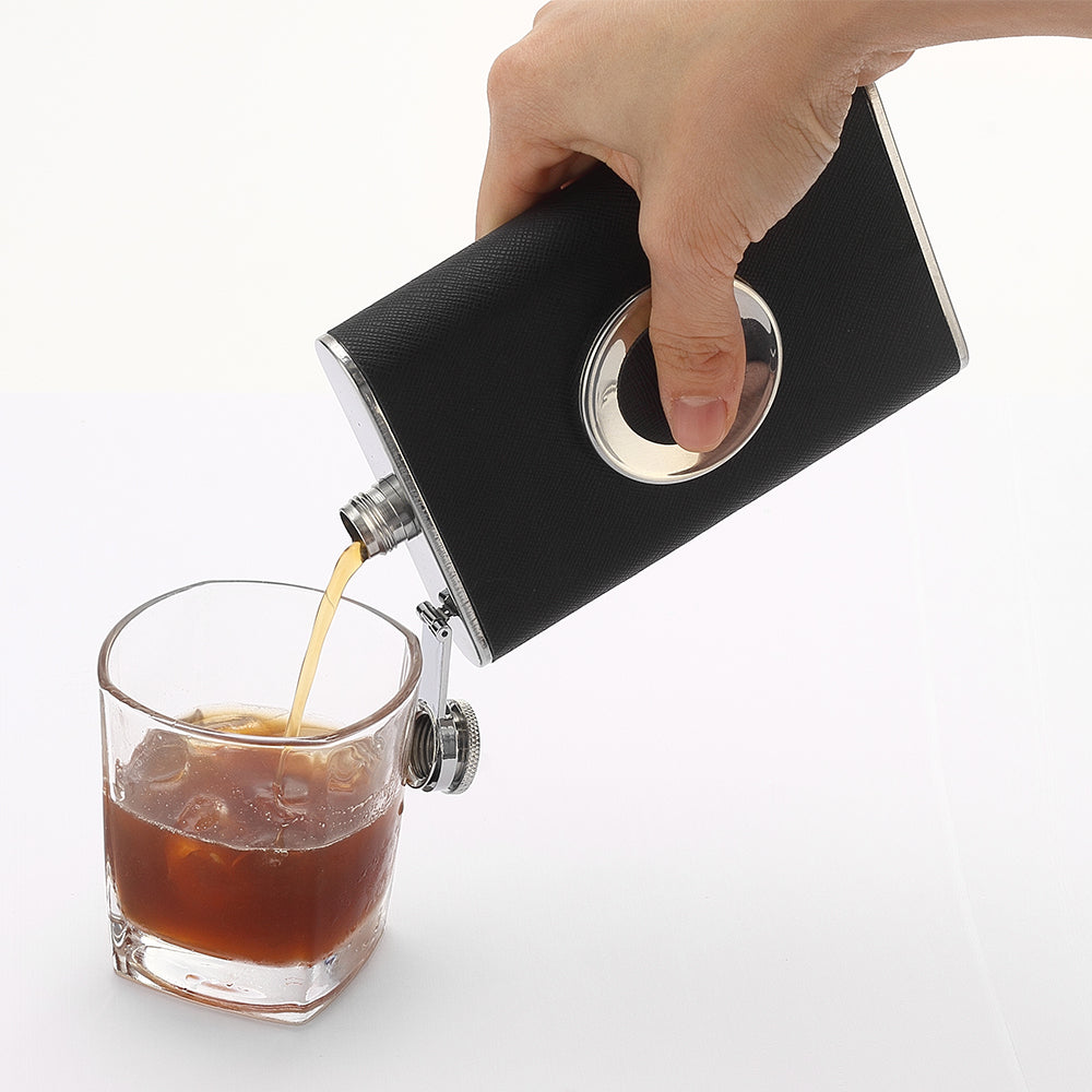 Hip Flask with Collapsible Shot Cup – Stainless Steel Liquor Flask for Men with Funnel
