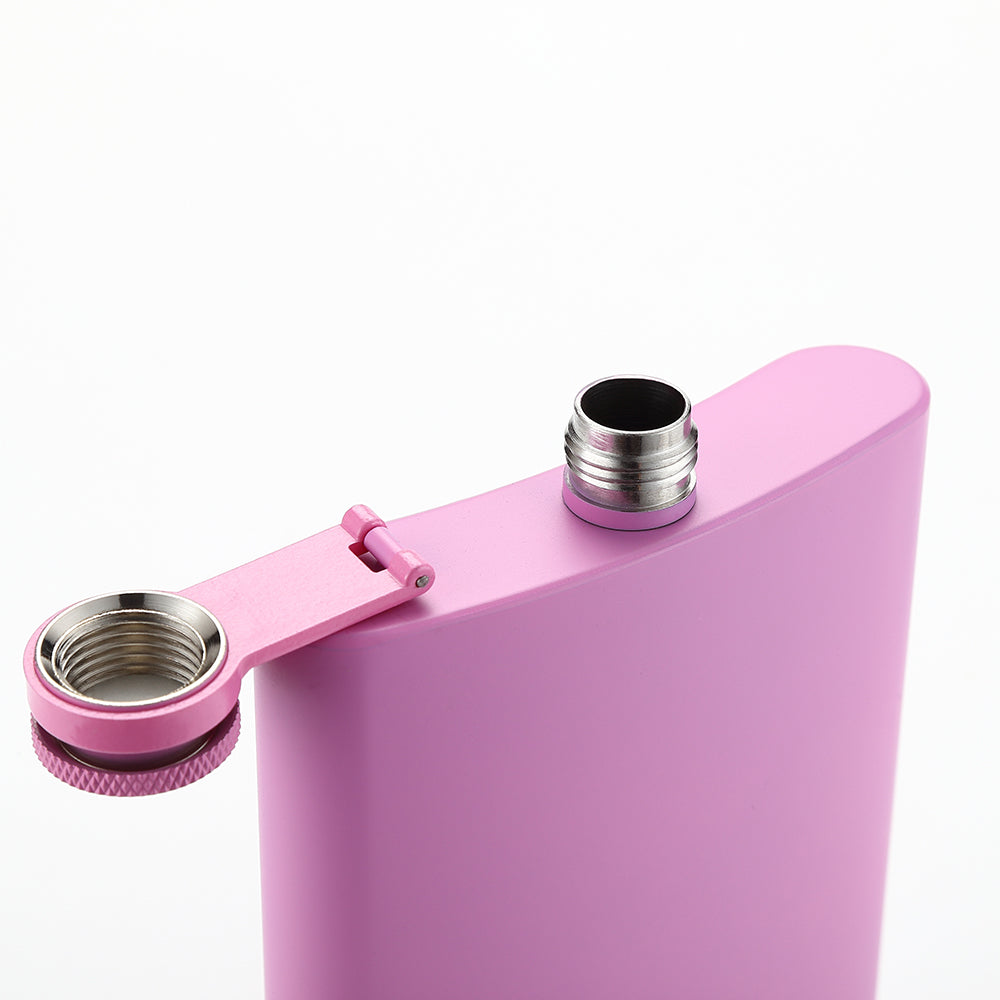 Hip Flask for Liquor with Funnel – 6 oz, 8 oz & 12 oz Stainless Steel Flask in Silver, Pink, Black & Lavender