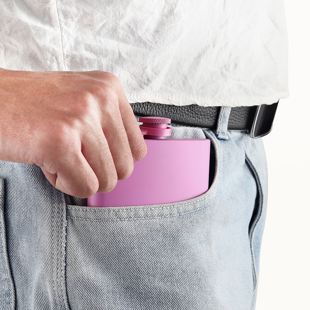 Hip Flask for Liquor with Funnel – 6 oz, 8 oz & 12 oz Stainless Steel Flask in Silver, Pink, Black & Lavender