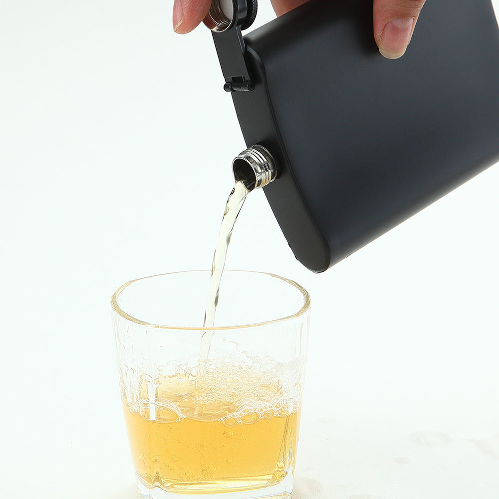 Hip Flask for Liquor with Funnel – 6 oz, 8 oz & 12 oz Stainless Steel Flask in Silver, Pink, Black & Lavender