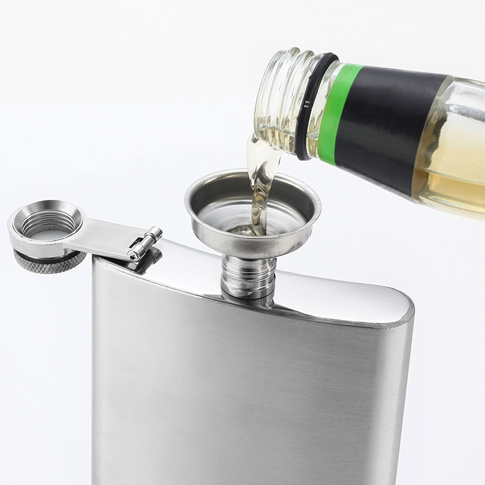 Hip Flask for Liquor with Funnel – 6 oz, 8 oz & 12 oz Stainless Steel Flask in Silver, Pink, Black & Lavender