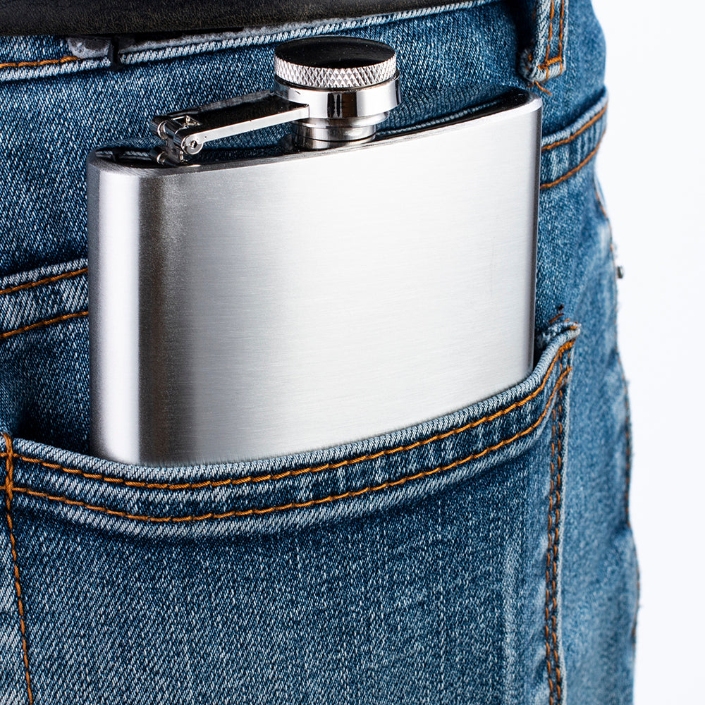 Hip Flask for Liquor with Funnel – 6 oz, 8 oz & 12 oz Stainless Steel Flask in Silver, Pink, Black & Lavender
